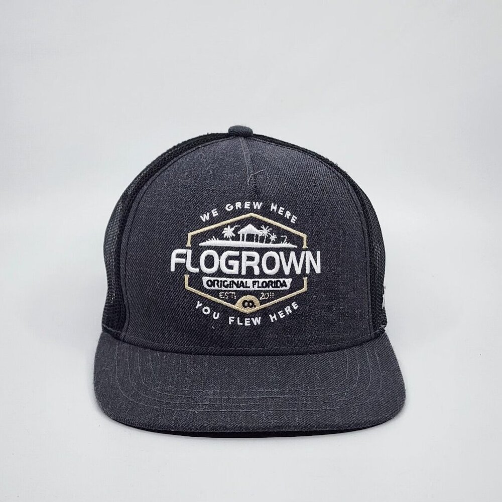 FloGrown Florida Snapback Mesh Trucker Hat Cap Adjustable Wool Acrylic